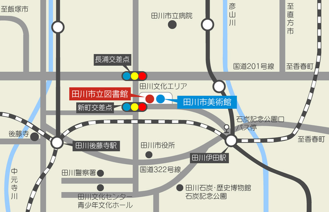 田川市立図書館マップ